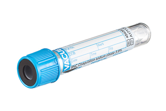 VACUETTE®Пробірка з цитрат натрію 3,8% 13x75, 2 мл, блакитний ковпачок